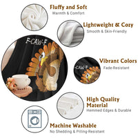 F-Caw-F Funny Silly Turkey Throw Blanket Happy Thanksgiving Day Family Dinner - Wonder Print Shop