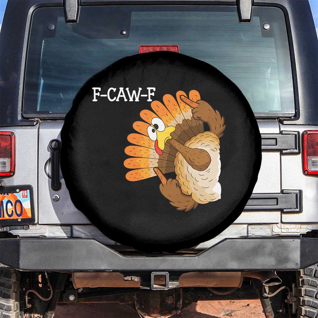 F-Caw-F Funny Silly Turkey Spare Tire Cover Happy Thanksgiving Day Family Dinner - Wonder Print Shop