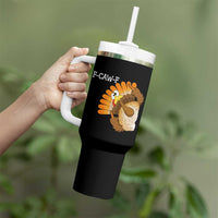 F-Caw-F Funny Silly Turkey Tumbler With Handle Happy Thanksgiving Day Family Dinner - Wonder Print Shop