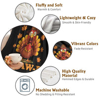 F-Caw-F Funny Turkey Throw Blanket Happy Thanksgiving Day Autumn Family Dinner - Wonder Print Shop