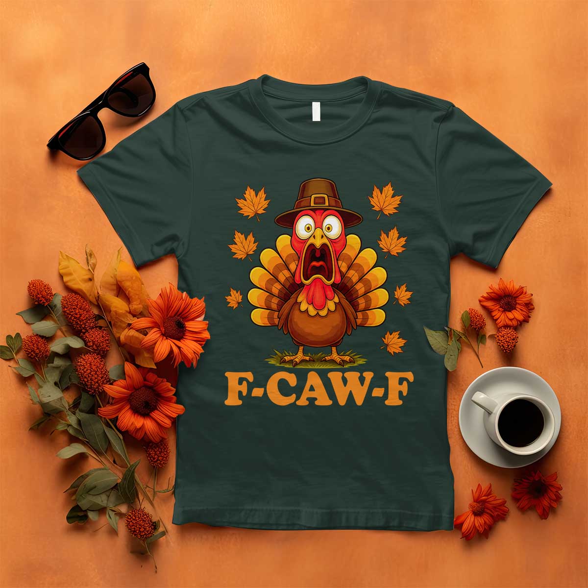 F-Caw-F Funny Turkey T Shirt Happy Thanksgiving Day Autumn Family Dinner - Wonder Print Shop