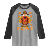 F-Caw-F Funny Turkey Raglan Shirt Happy Thanksgiving Day Autumn Family Dinner - Wonder Print Shop