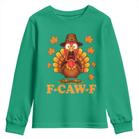 F-Caw-F Funny Turkey Youth Sweatshirt Happy Thanksgiving Day Autumn Family Dinner - Wonder Print Shop