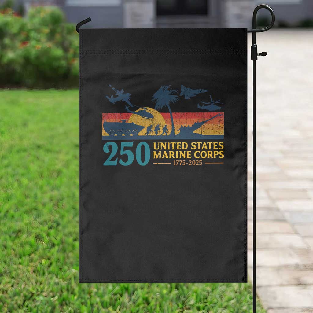 Marine 250th Anniversary Garden Flag Patriotic Military Gift for Veterans - Wonder Print Shop