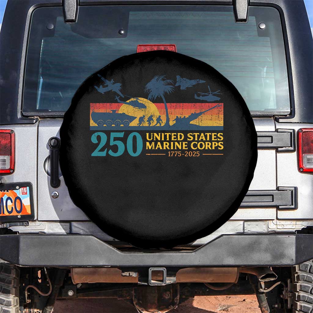 Marine 250th Anniversary Spare Tire Cover Patriotic Military Gift for Veterans - Wonder Print Shop