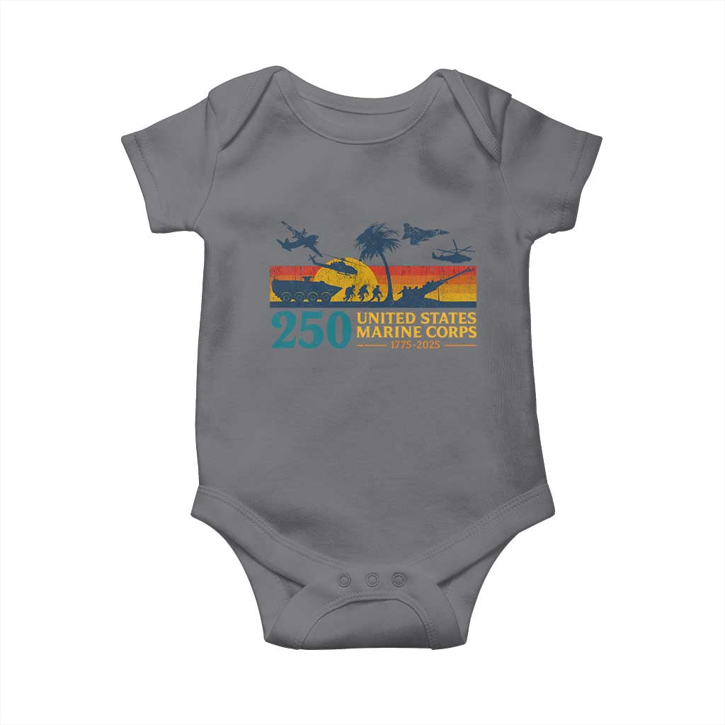 Marine 250th Anniversary Baby Onesie Patriotic Military Gift for Veterans - Wonder Print Shop