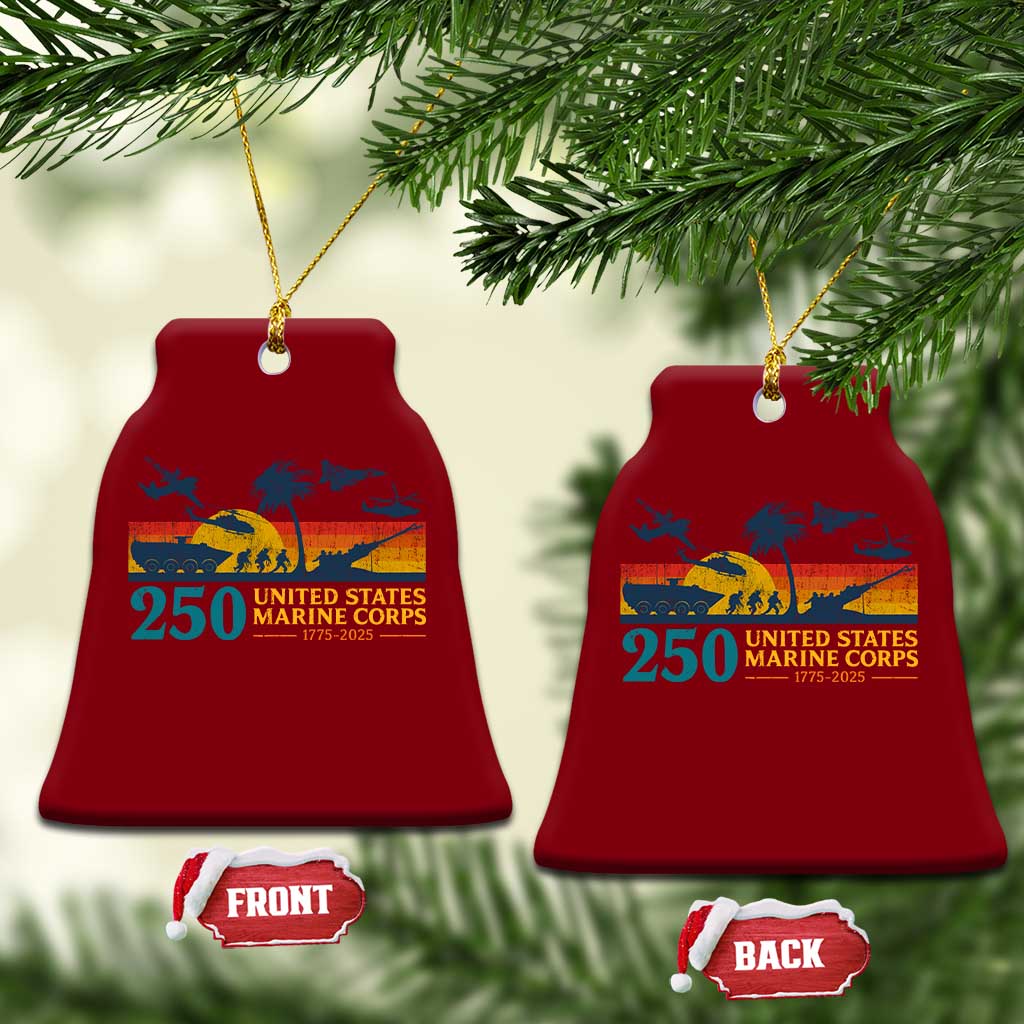 Marine 250th Anniversary Ceramic Ornament Patriotic Military Gift for Veterans - Wonder Print Shop