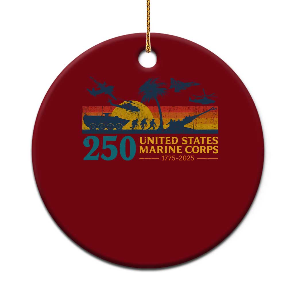Marine 250th Anniversary Ceramic Ornament Patriotic Military Gift for Veterans - Wonder Print Shop