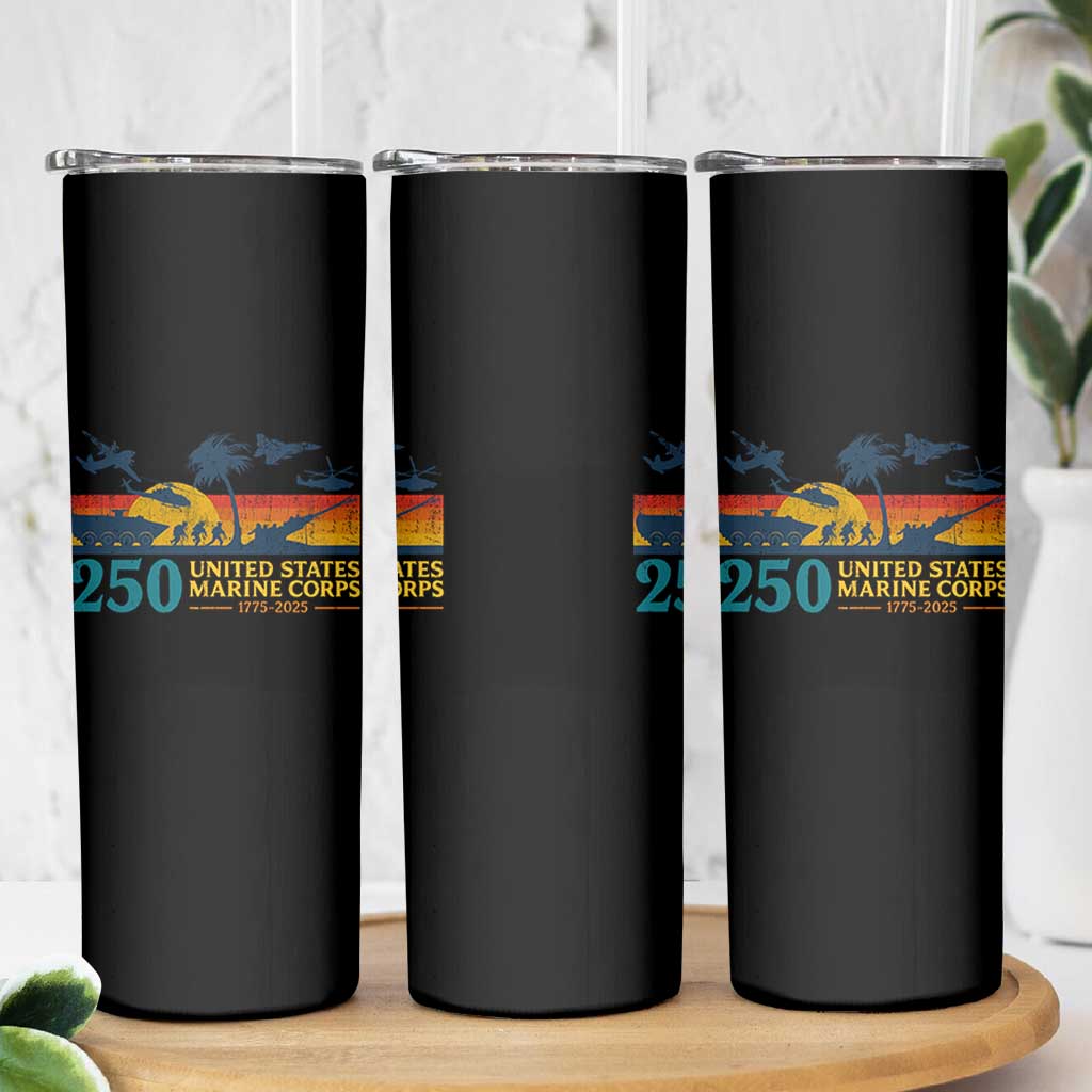 Marine 250th Anniversary Skinny Tumbler Patriotic Military Gift for Veterans - Wonder Print Shop