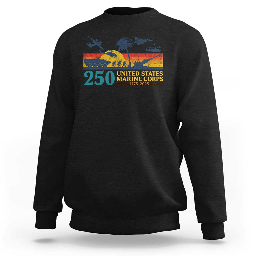 Marine 250th Anniversary Sweatshirt Patriotic Military Gift for Veterans - Wonder Print Shop