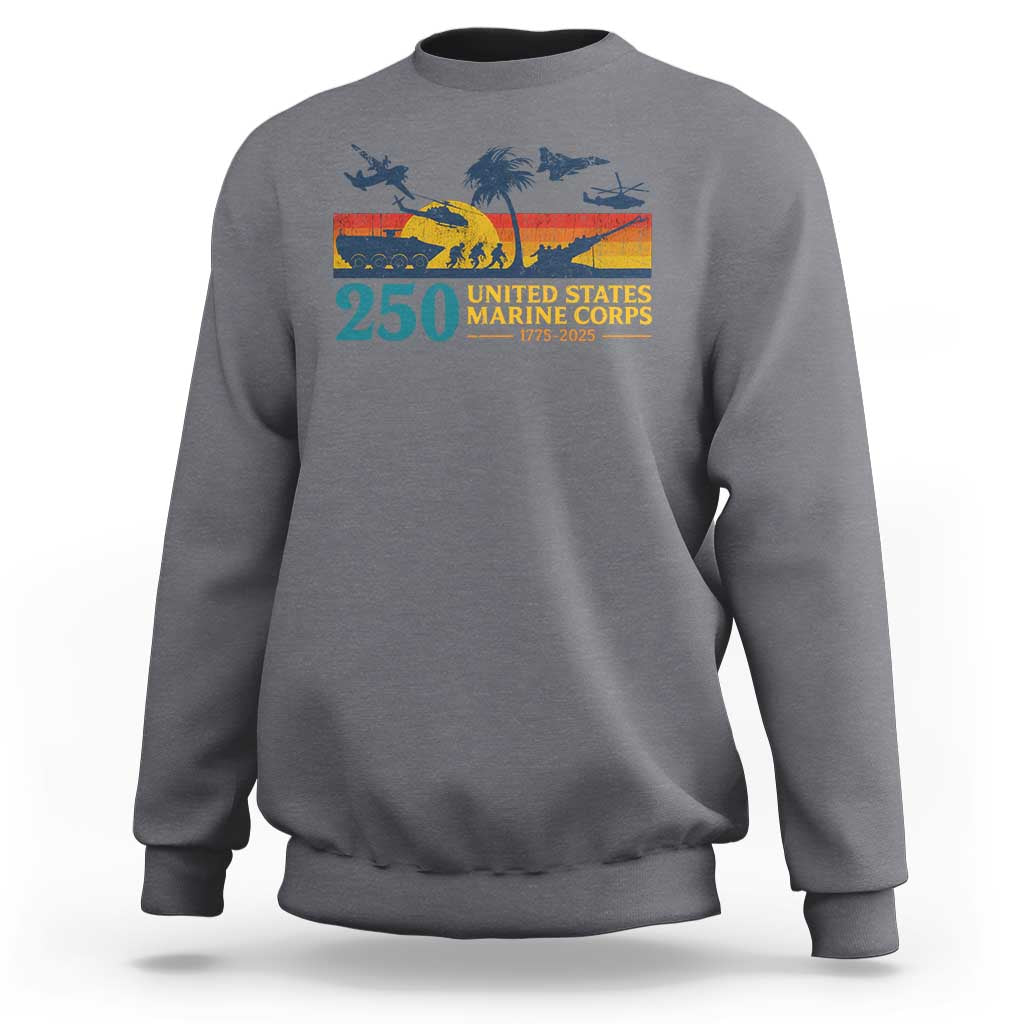 Marine 250th Anniversary Sweatshirt Patriotic Military Gift for Veterans - Wonder Print Shop