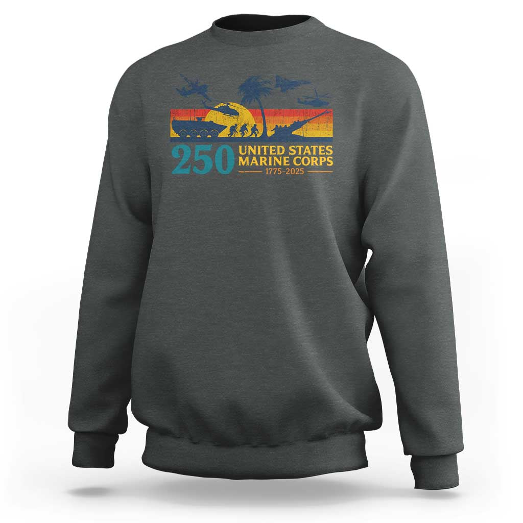 Marine 250th Anniversary Sweatshirt Patriotic Military Gift for Veterans - Wonder Print Shop
