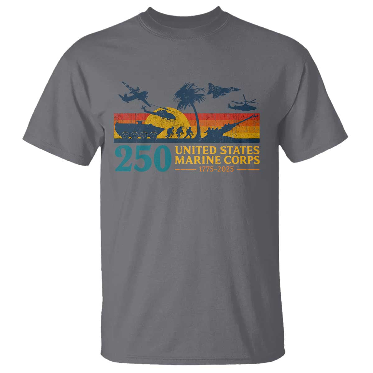 Marine 250th Anniversary T Shirt Patriotic Military Gift for Veterans - Wonder Print Shop