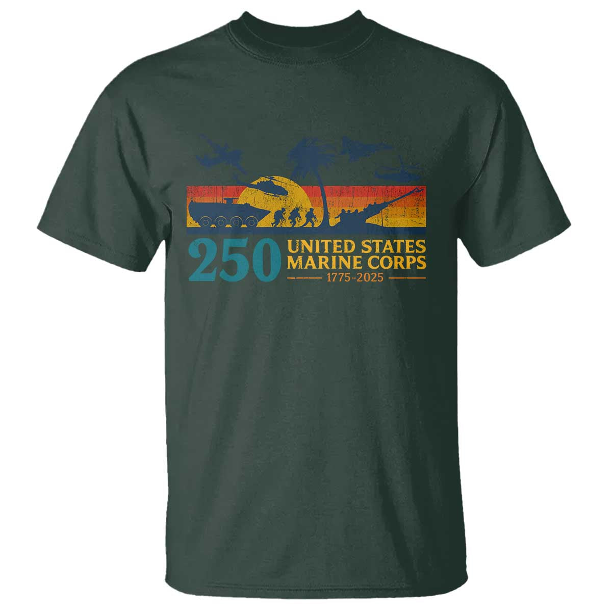 Marine 250th Anniversary T Shirt Patriotic Military Gift for Veterans - Wonder Print Shop