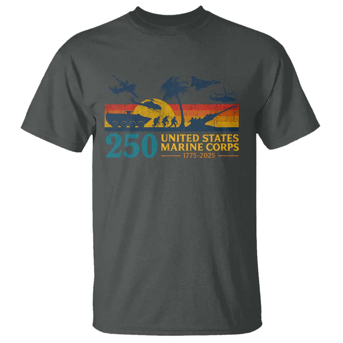 Marine 250th Anniversary T Shirt Patriotic Military Gift for Veterans - Wonder Print Shop
