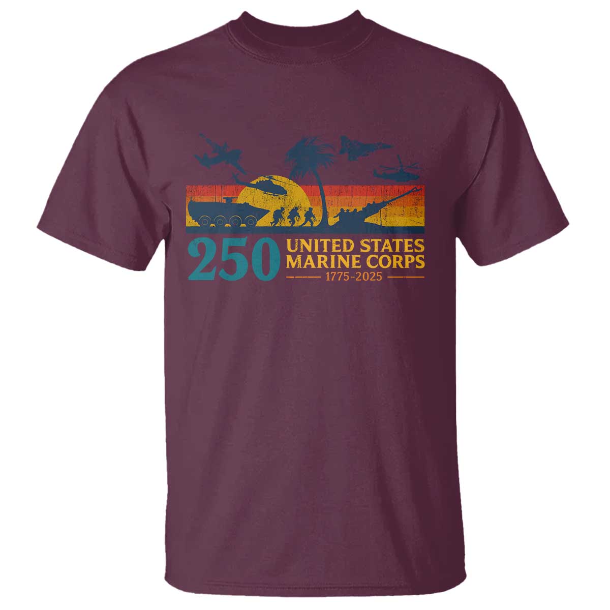 Marine 250th Anniversary T Shirt Patriotic Military Gift for Veterans - Wonder Print Shop