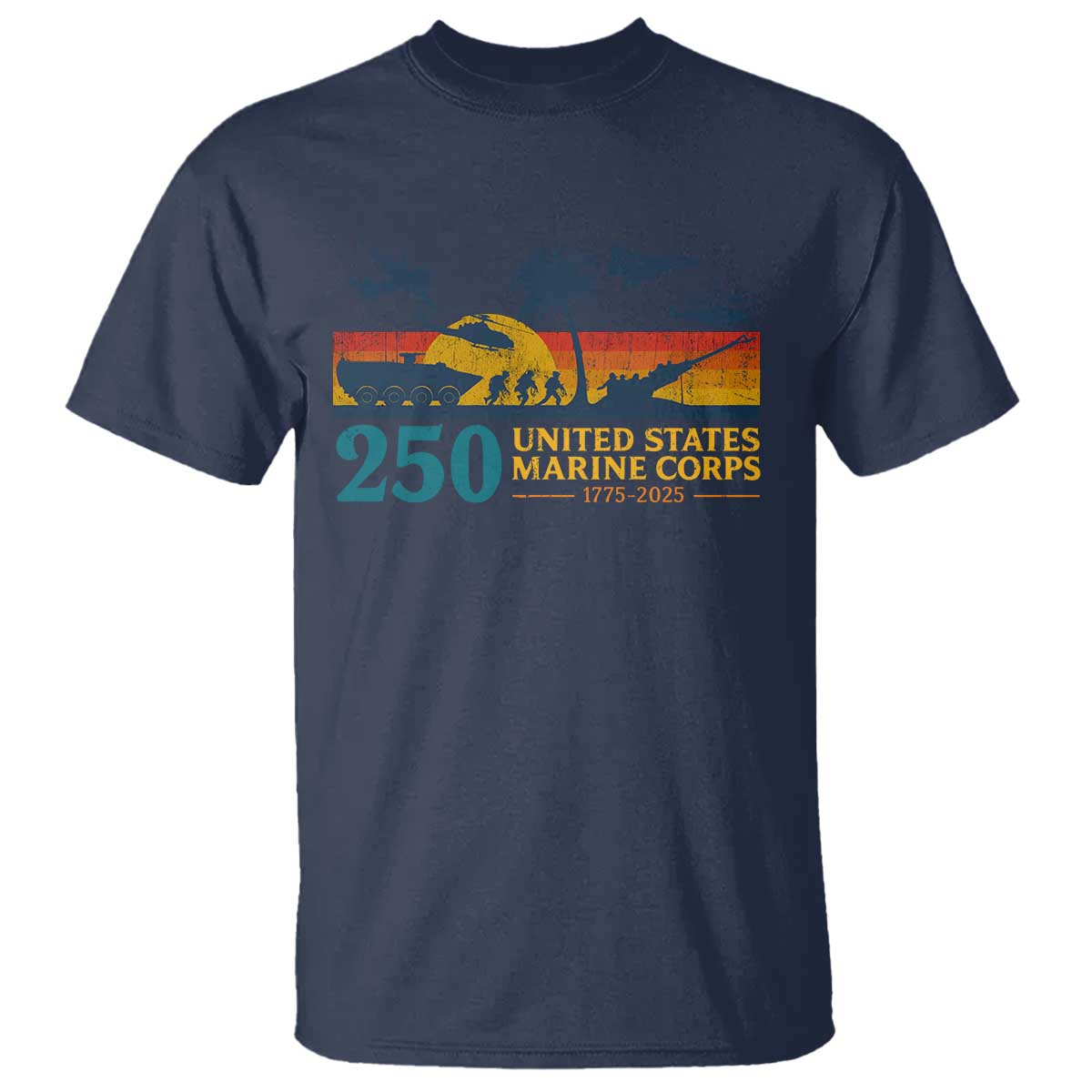 Marine 250th Anniversary T Shirt Patriotic Military Gift for Veterans - Wonder Print Shop