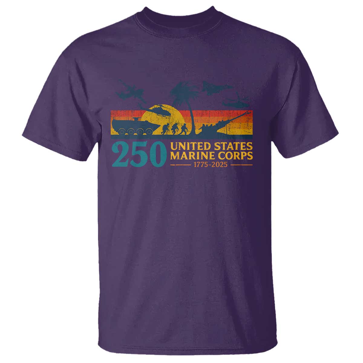 Marine 250th Anniversary T Shirt Patriotic Military Gift for Veterans - Wonder Print Shop