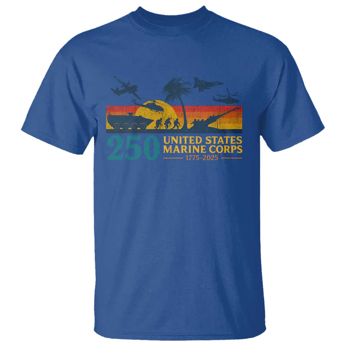 Marine 250th Anniversary T Shirt Patriotic Military Gift for Veterans - Wonder Print Shop