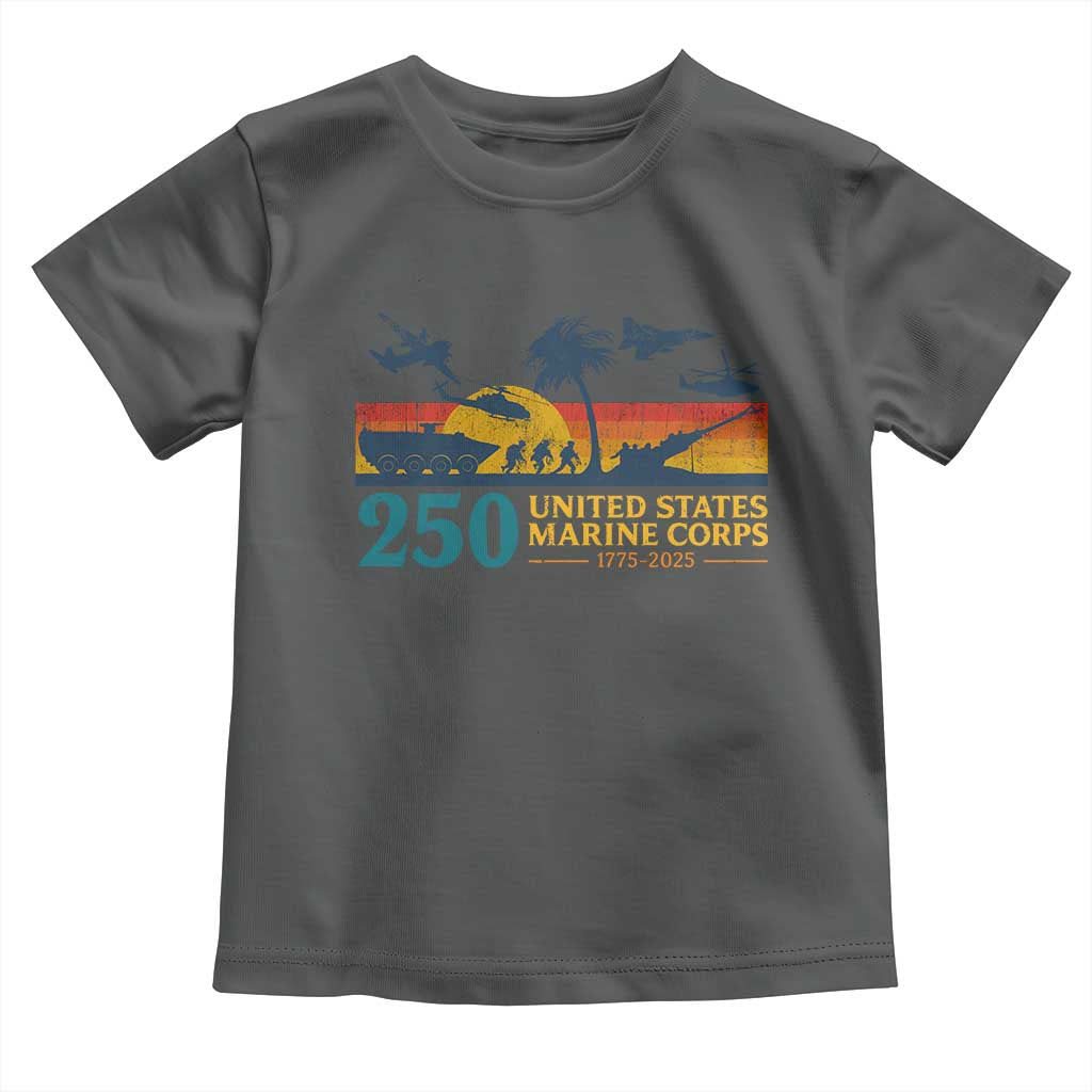 Marine 250th Anniversary Toddler T Shirt Patriotic Military Gift for Veterans - Wonder Print Shop