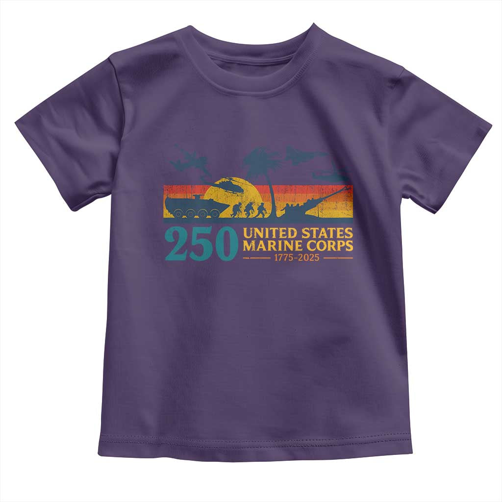 Marine 250th Anniversary Toddler T Shirt Patriotic Military Gift for Veterans - Wonder Print Shop