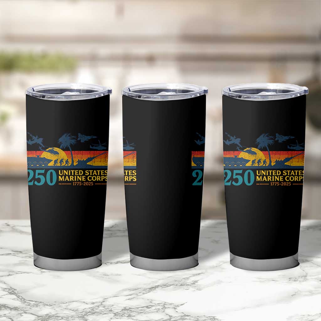 Marine 250th Anniversary Tumbler Cup Patriotic Military Gift for Veterans - Wonder Print Shop
