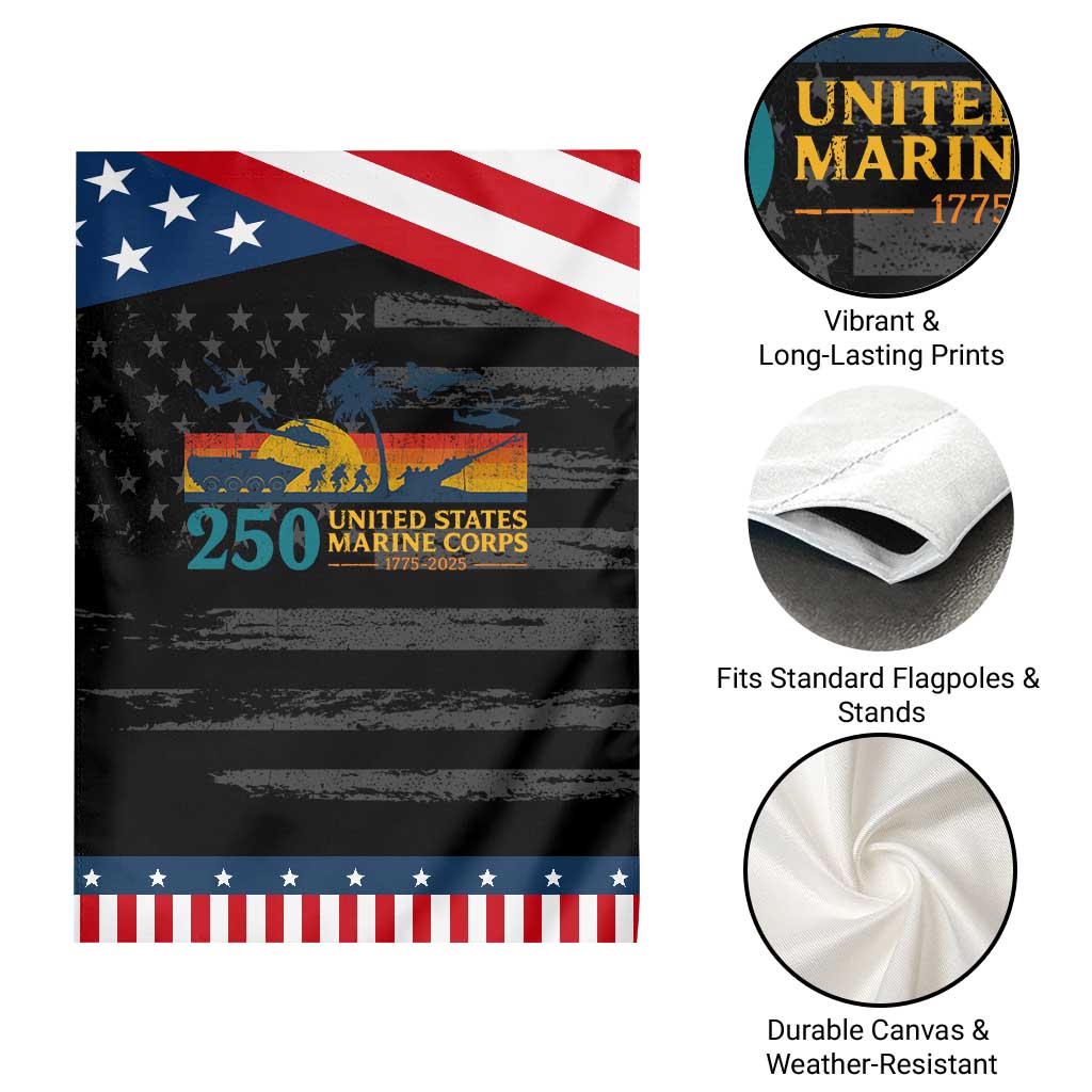 Marine 250th Anniversary Garden Flag Patriotic Military Gift for Veterans
