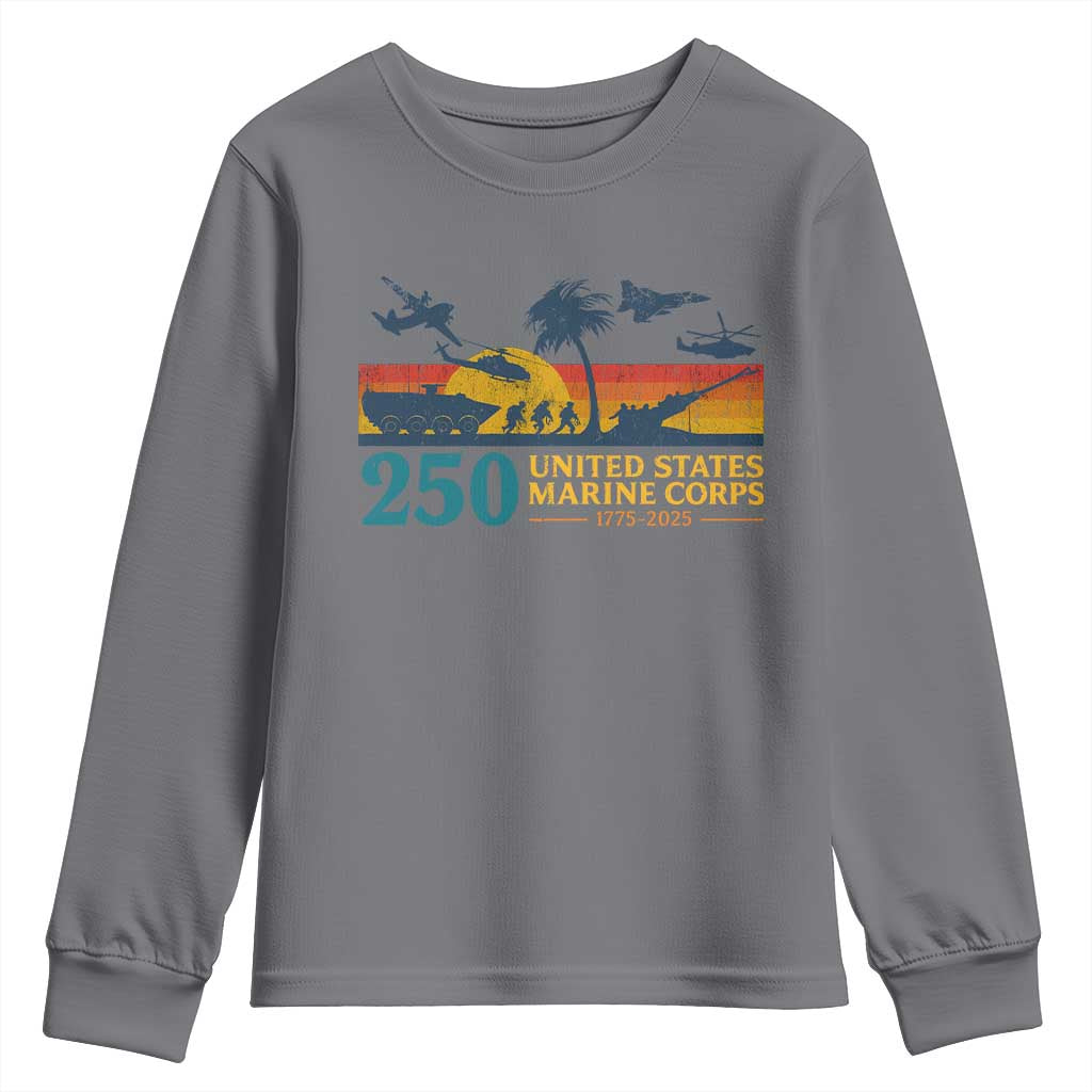 Marine 250th Anniversary Youth Sweatshirt Patriotic Military Gift for Veterans - Wonder Print Shop