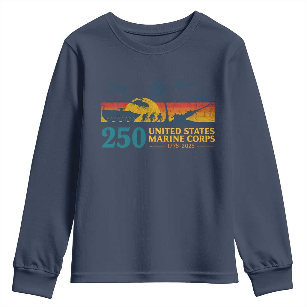 Marine 250th Anniversary Youth Sweatshirt Patriotic Military Gift for Veterans - Wonder Print Shop
