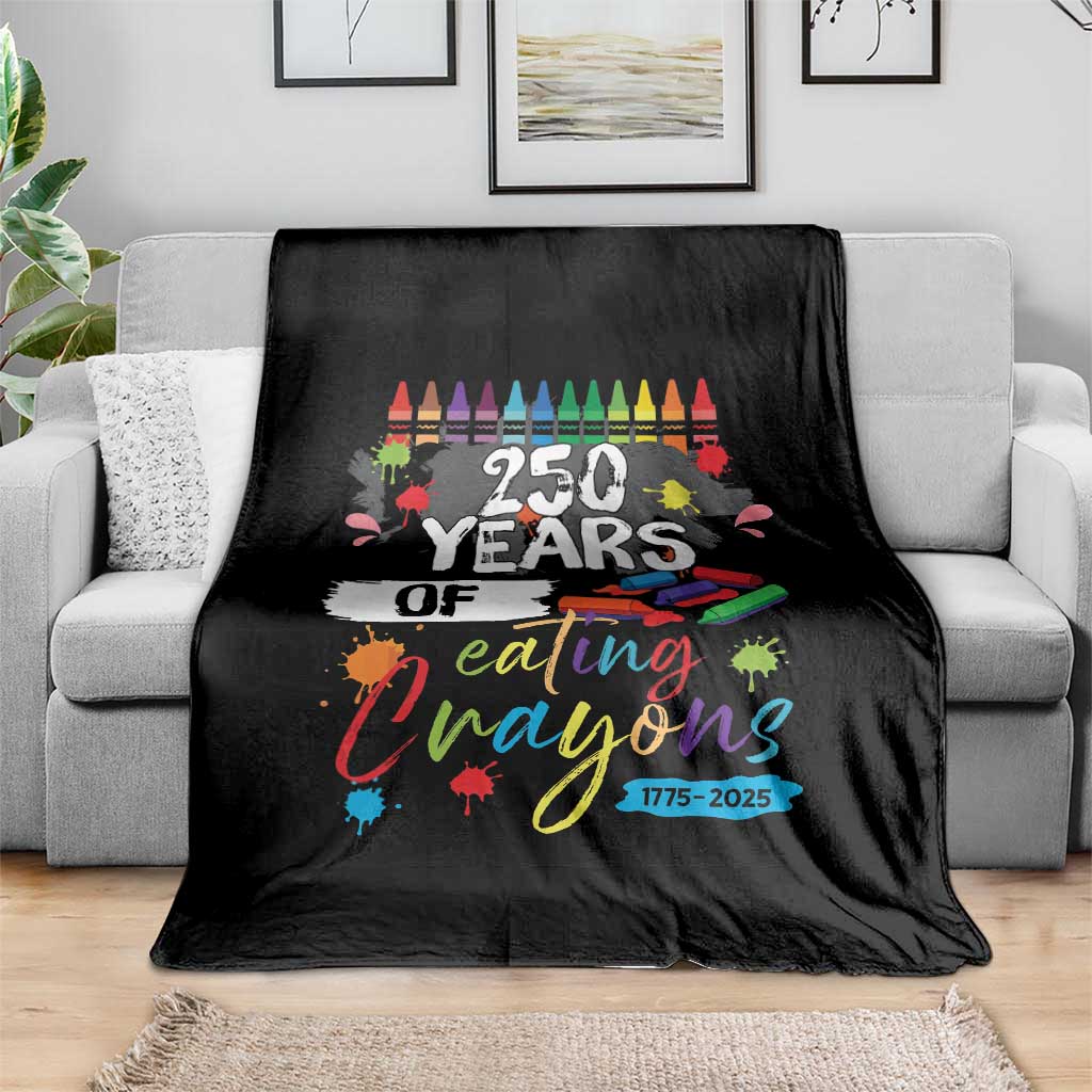 250 Years Of Eating Crayons Throw Blanket Marine Veteran 250th Anniversary - Wonder Print Shop