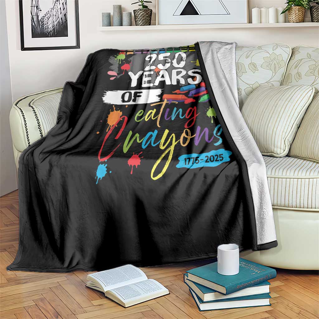250 Years Of Eating Crayons Throw Blanket Marine Veteran 250th Anniversary - Wonder Print Shop