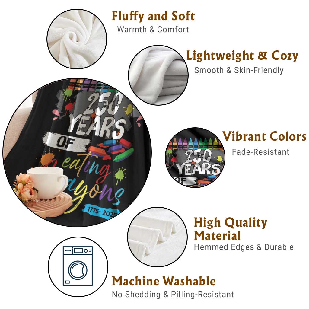 250 Years Of Eating Crayons Throw Blanket Marine Veteran 250th Anniversary - Wonder Print Shop