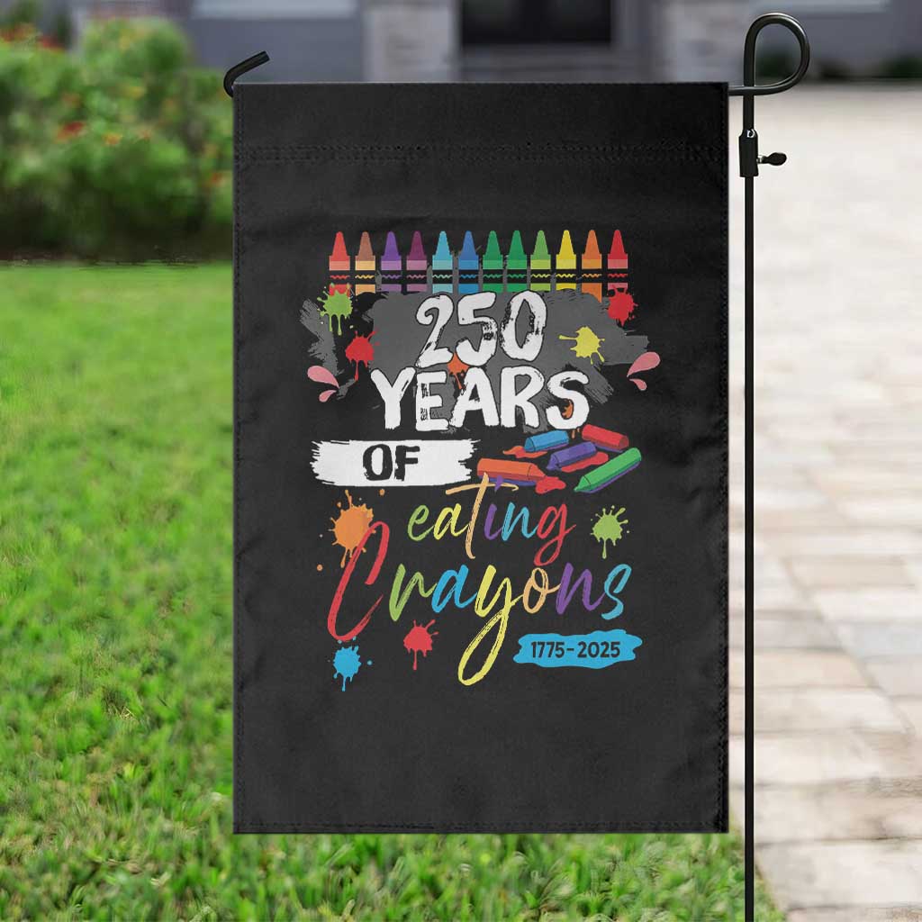 250 Years Of Eating Crayons Garden Flag Marine Veteran 250th Anniversary - Wonder Print Shop