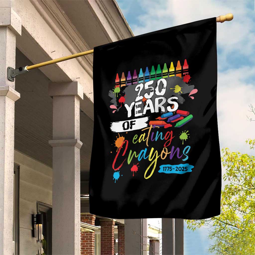 250 Years Of Eating Crayons Garden Flag Marine Veteran 250th Anniversary - Wonder Print Shop