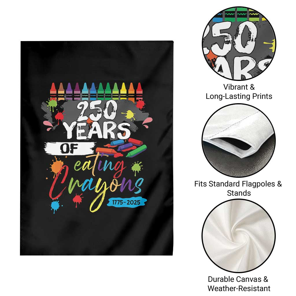 250 Years Of Eating Crayons Garden Flag Marine Veteran 250th Anniversary - Wonder Print Shop