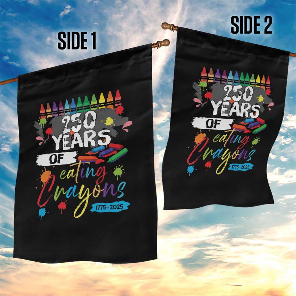 250 Years Of Eating Crayons Garden Flag Marine Veteran 250th Anniversary - Wonder Print Shop