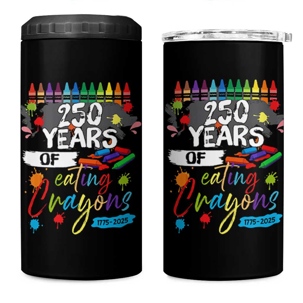 250 Years Of Eating Crayons 4 in 1 Can Cooler Tumbler Marine Veteran 250th Anniversary - Wonder Print Shop