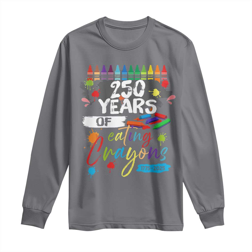 250 Years Of Eating Crayons Long Sleeve Shirt Marine Veteran 250th Anniversary - Wonder Print Shop