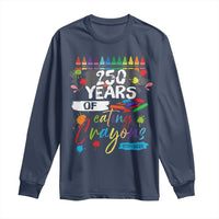 250 Years Of Eating Crayons Long Sleeve Shirt Marine Veteran 250th Anniversary - Wonder Print Shop