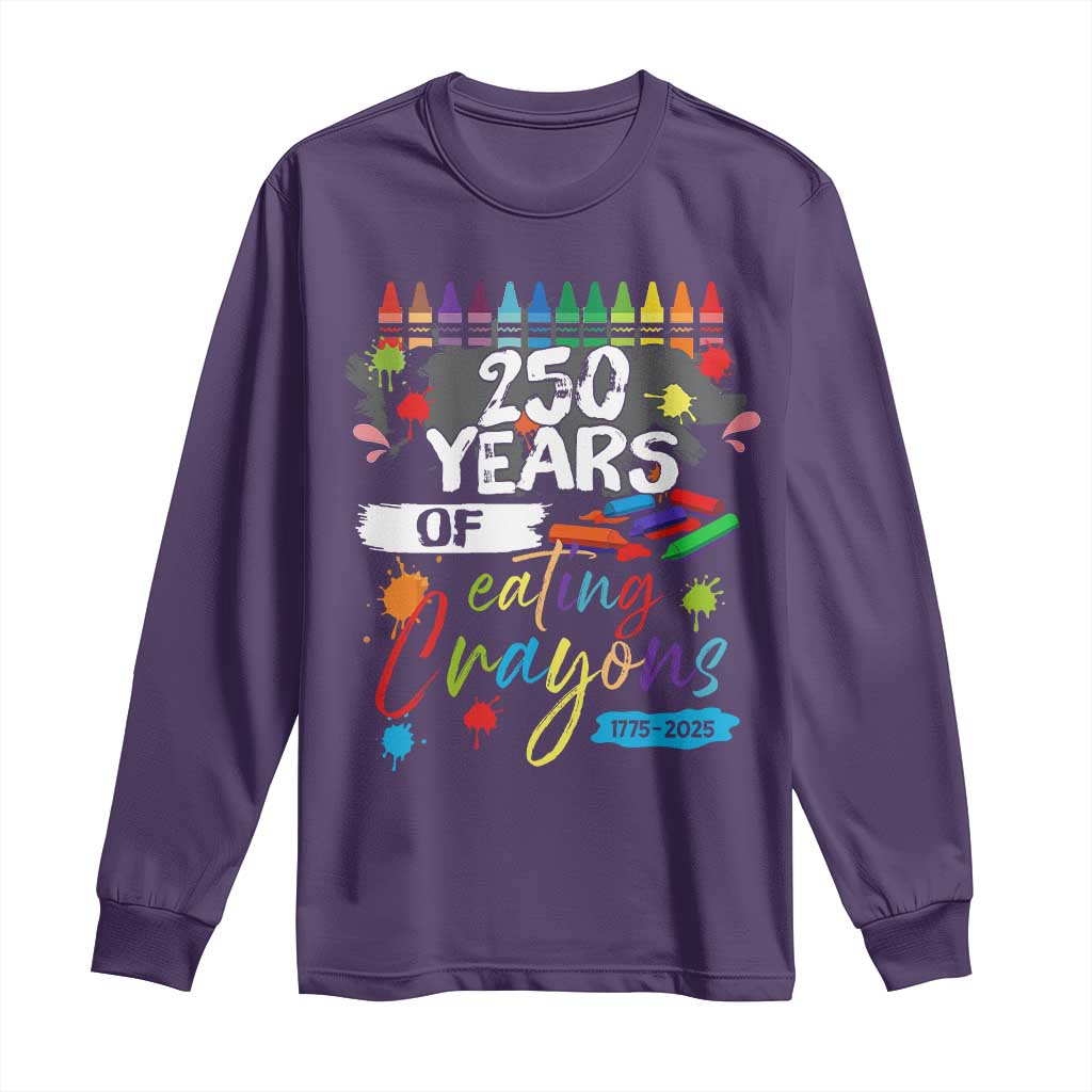 250 Years Of Eating Crayons Long Sleeve Shirt Marine Veteran 250th Anniversary - Wonder Print Shop