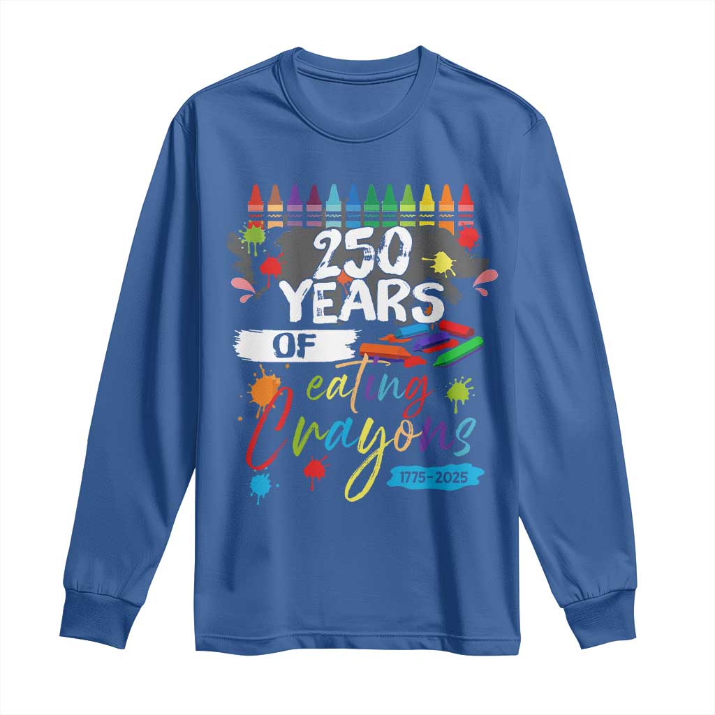 250 Years Of Eating Crayons Long Sleeve Shirt Marine Veteran 250th Anniversary - Wonder Print Shop