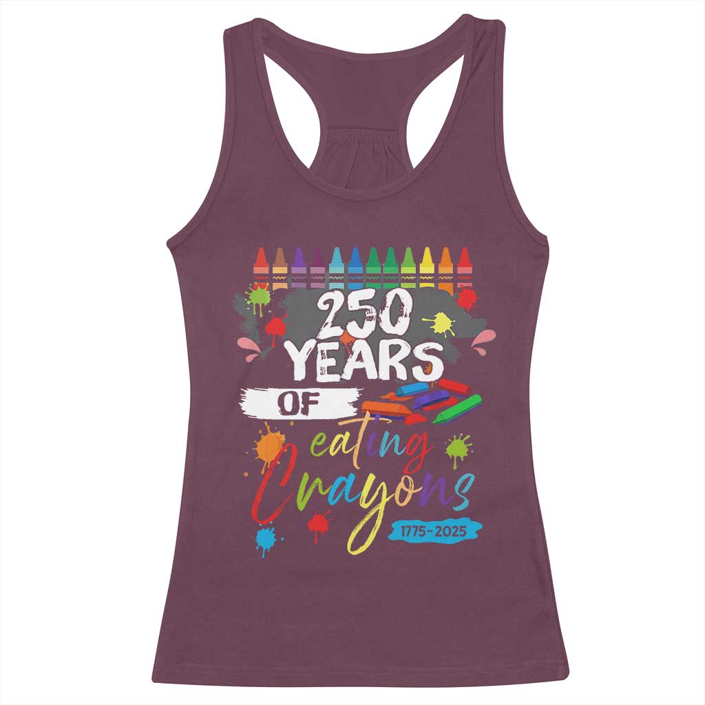 250 Years Of Eating Crayons Racerback Tank Top Marine Veteran 250th Anniversary - Wonder Print Shop
