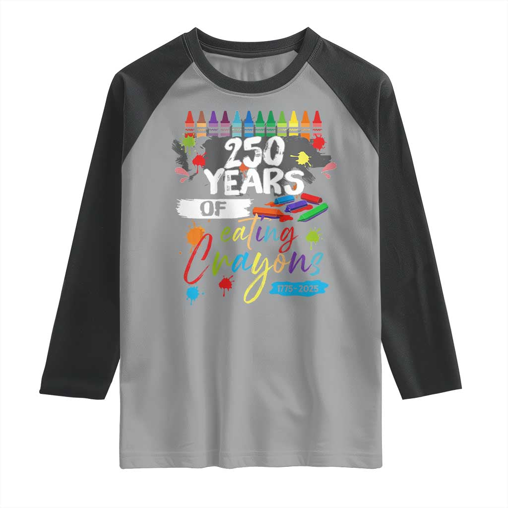 250 Years Of Eating Crayons Raglan Shirt Marine Veteran 250th Anniversary - Wonder Print Shop