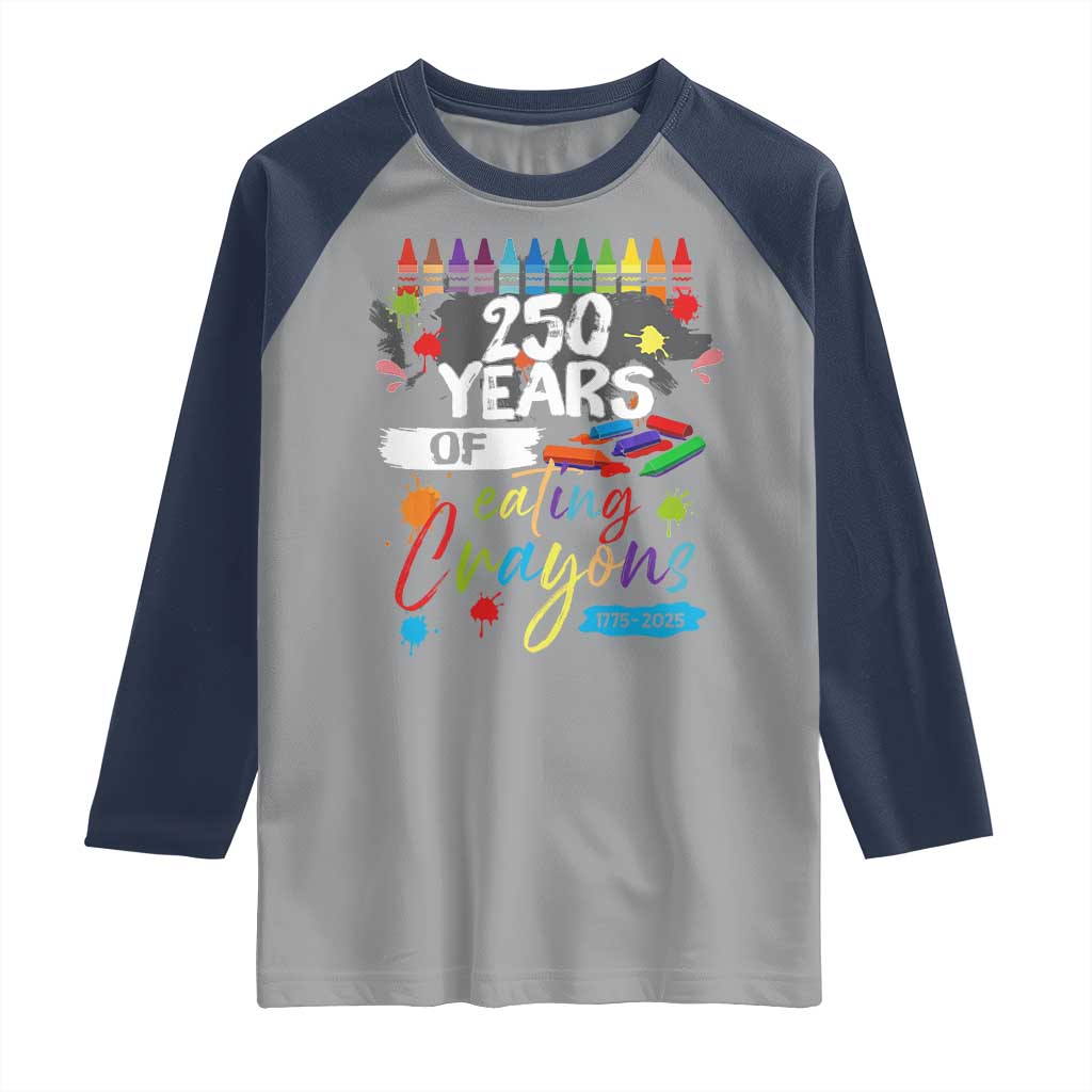 250 Years Of Eating Crayons Raglan Shirt Marine Veteran 250th Anniversary - Wonder Print Shop