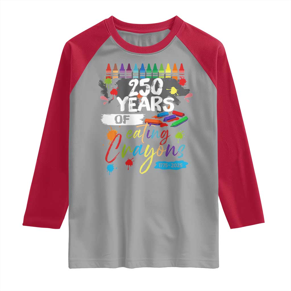 250 Years Of Eating Crayons Raglan Shirt Marine Veteran 250th Anniversary - Wonder Print Shop