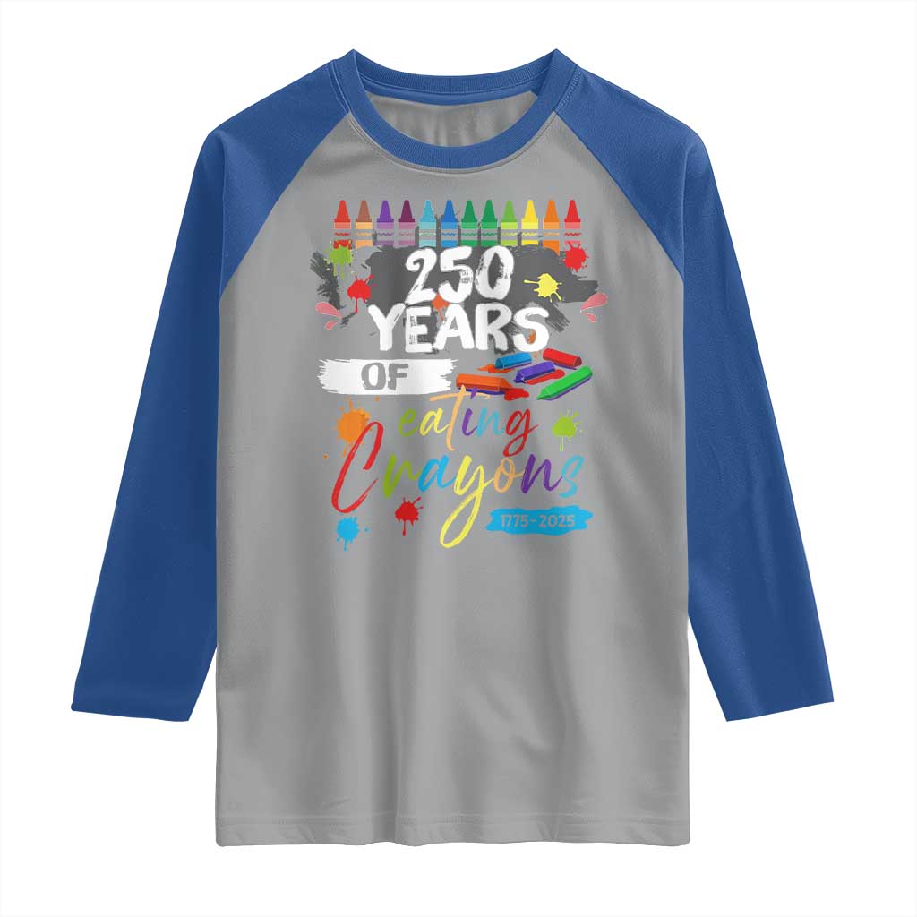 250 Years Of Eating Crayons Raglan Shirt Marine Veteran 250th Anniversary - Wonder Print Shop