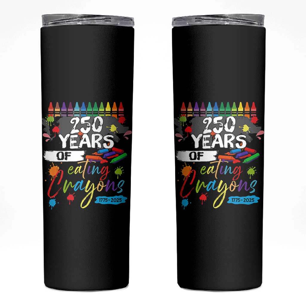 250 Years Of Eating Crayons Skinny Tumbler Marine Veteran 250th Anniversary - Wonder Print Shop