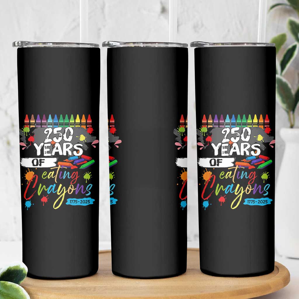 250 Years Of Eating Crayons Skinny Tumbler Marine Veteran 250th Anniversary - Wonder Print Shop