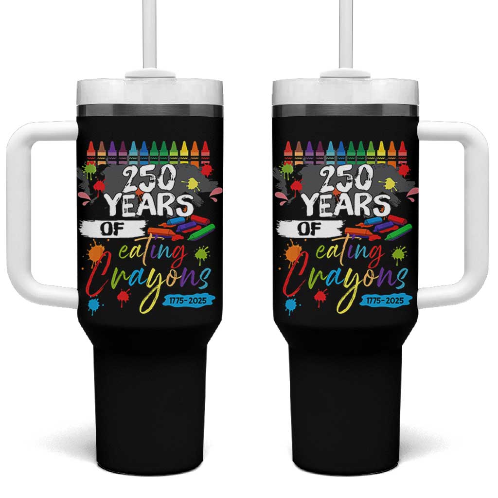 250 Years Of Eating Crayons Tumbler With Handle Marine Veteran 250th Anniversary - Wonder Print Shop