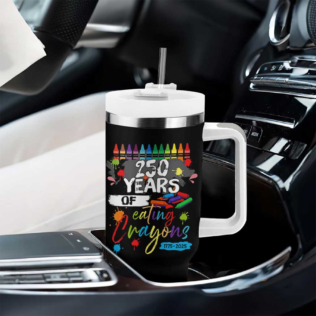 250 Years Of Eating Crayons Tumbler With Handle Marine Veteran 250th Anniversary - Wonder Print Shop